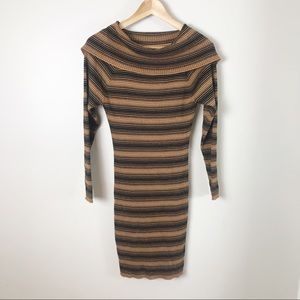 Vintage Y2K 90’s Striped Ribbed Knit Sweater Dress